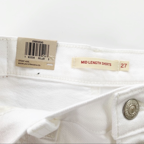Levi’s Distressed Mid Rise White Denim Jean Short - Picture 12 of 12